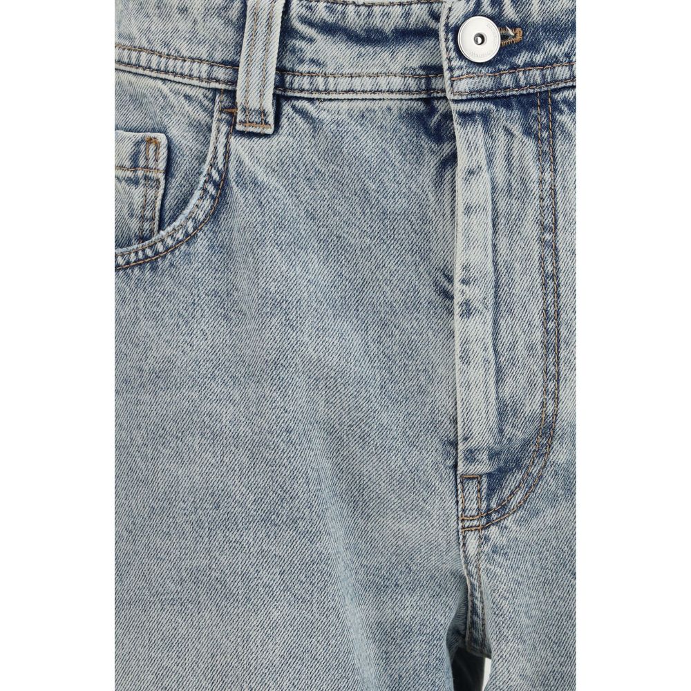 Brunello Cucinelli Blue Cotton Straight-Leg Women's Jeans