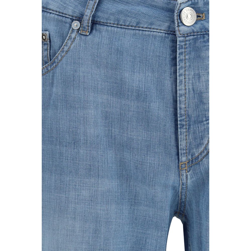 Brunello Cucinelli Blue Cotton Relaxed Fit Men's Jeans