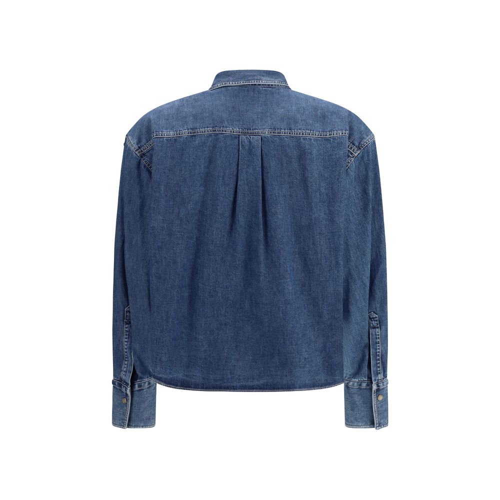Brunello Cucinelli Blue Denim Women's Shirt