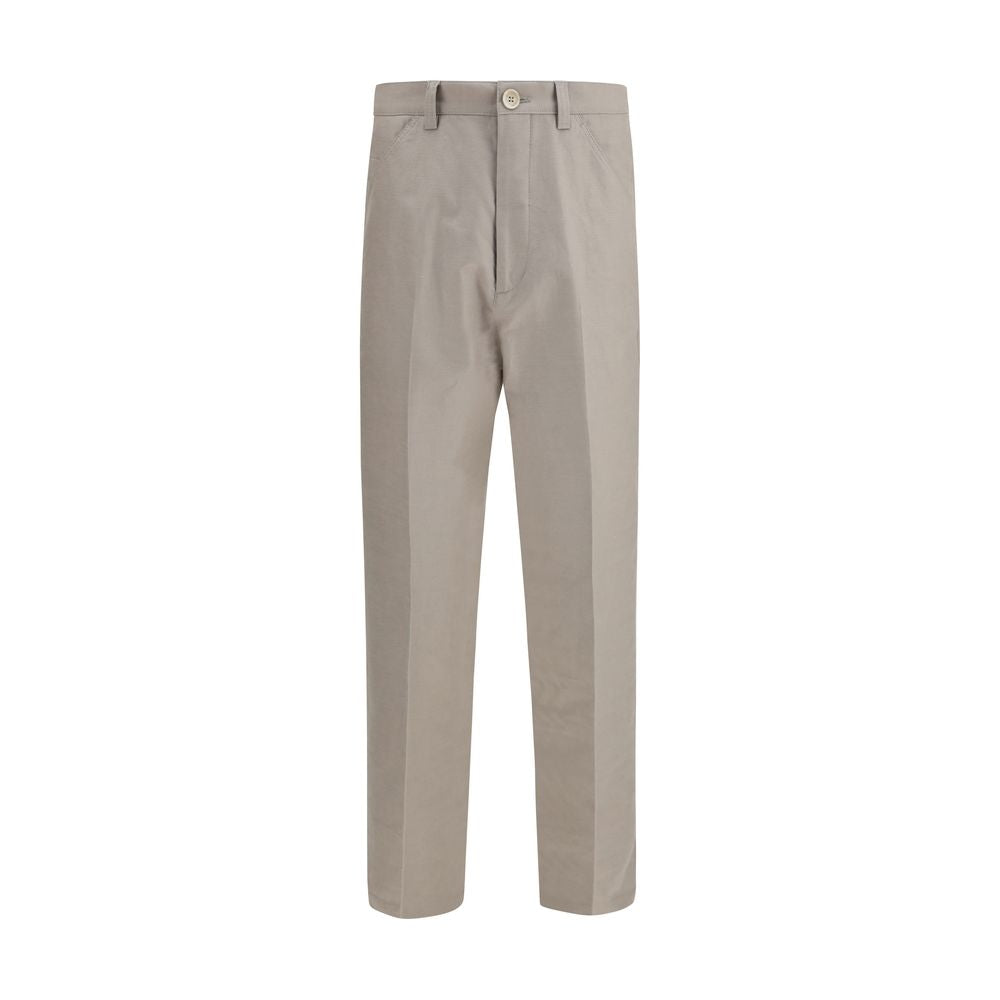 Brunello Cucinelli Beige Cotton Dress Men's Pants