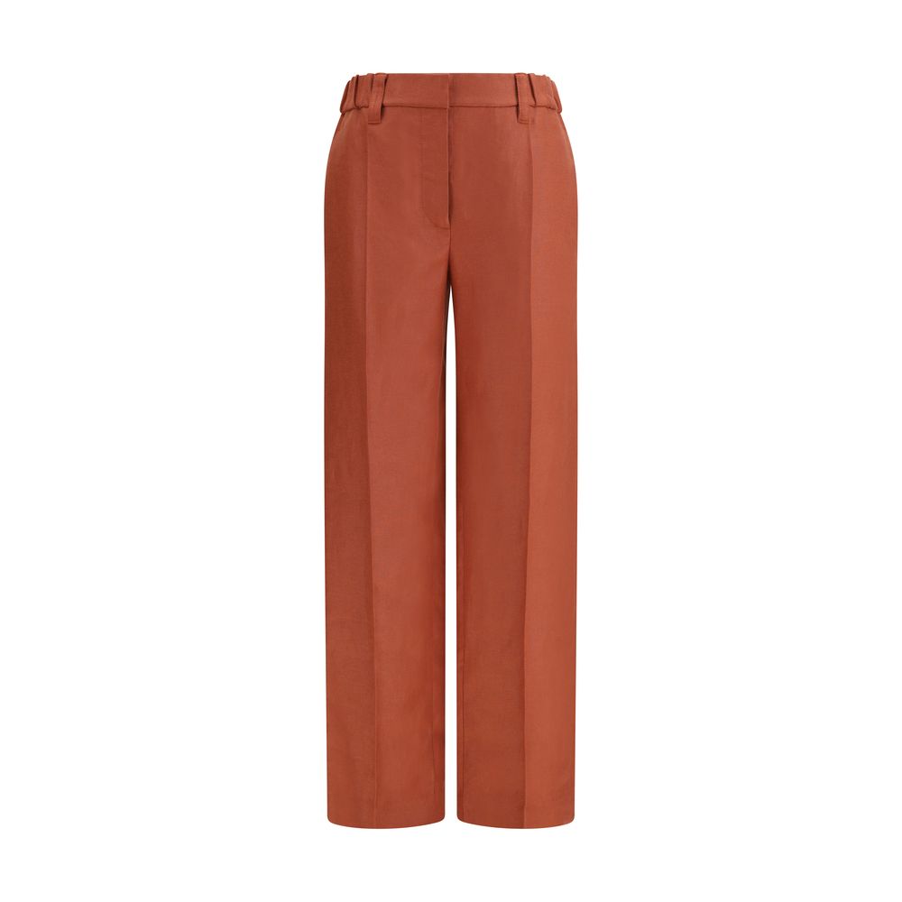 Brunello Cucinelli Multicolor Linen Casual Women's Pants