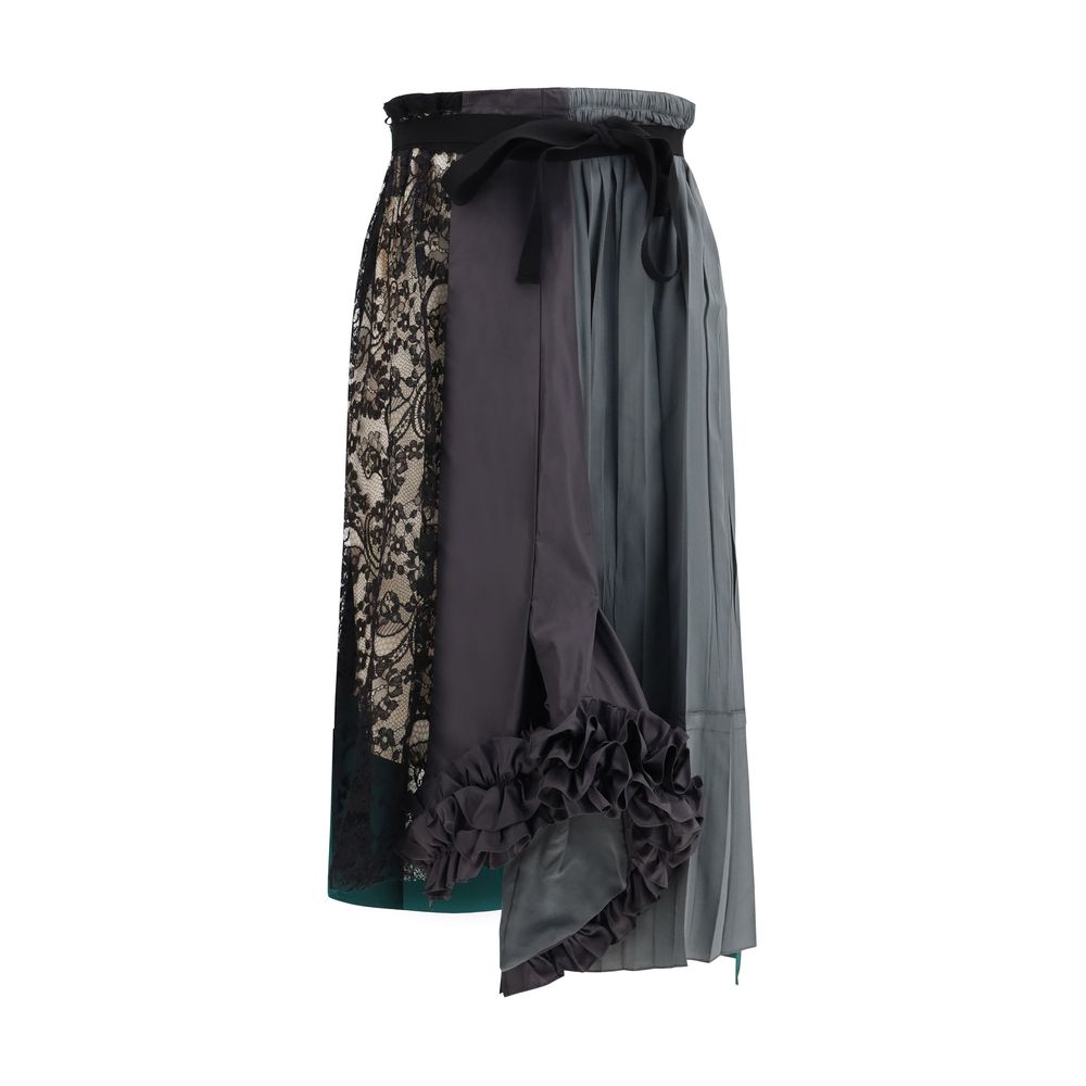 Prada Multicolor Silk Midi Women's Skirt
