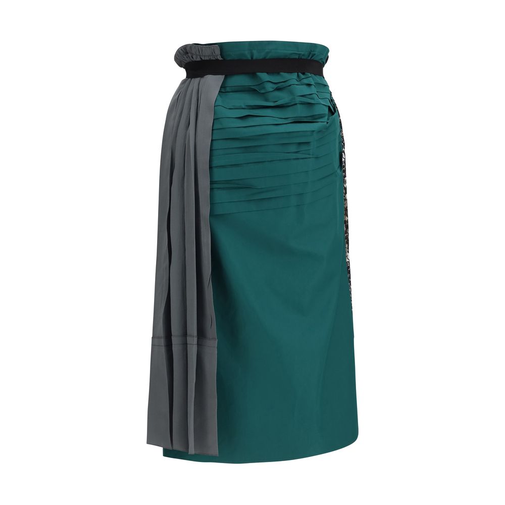Prada Multicolor Silk Midi Women's Skirt