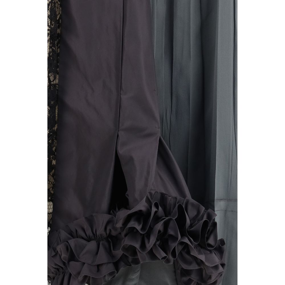 Prada Multicolor Silk Midi Women's Skirt