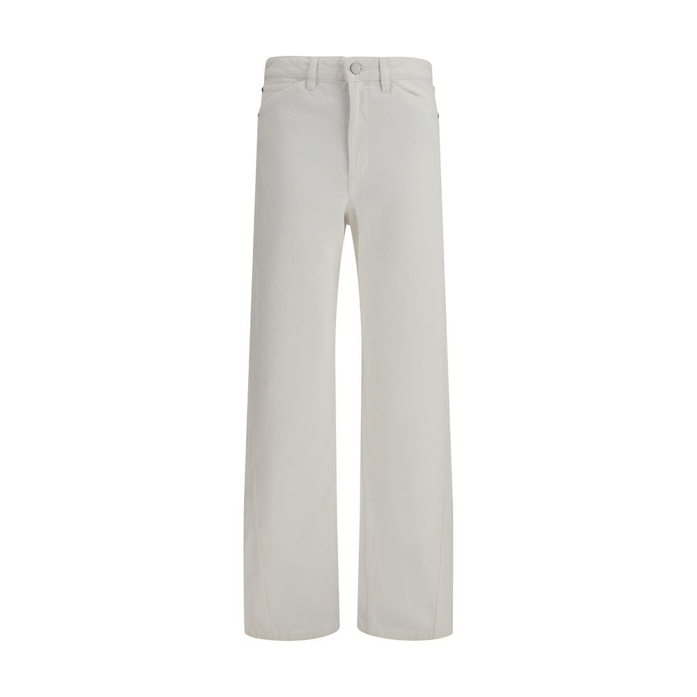 Lemaire White Cotton Casual Women's Pants