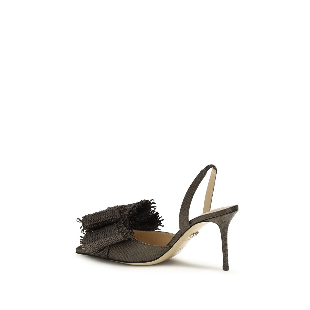 MACH & MACH Brown Raffia Platform Women's Pumps