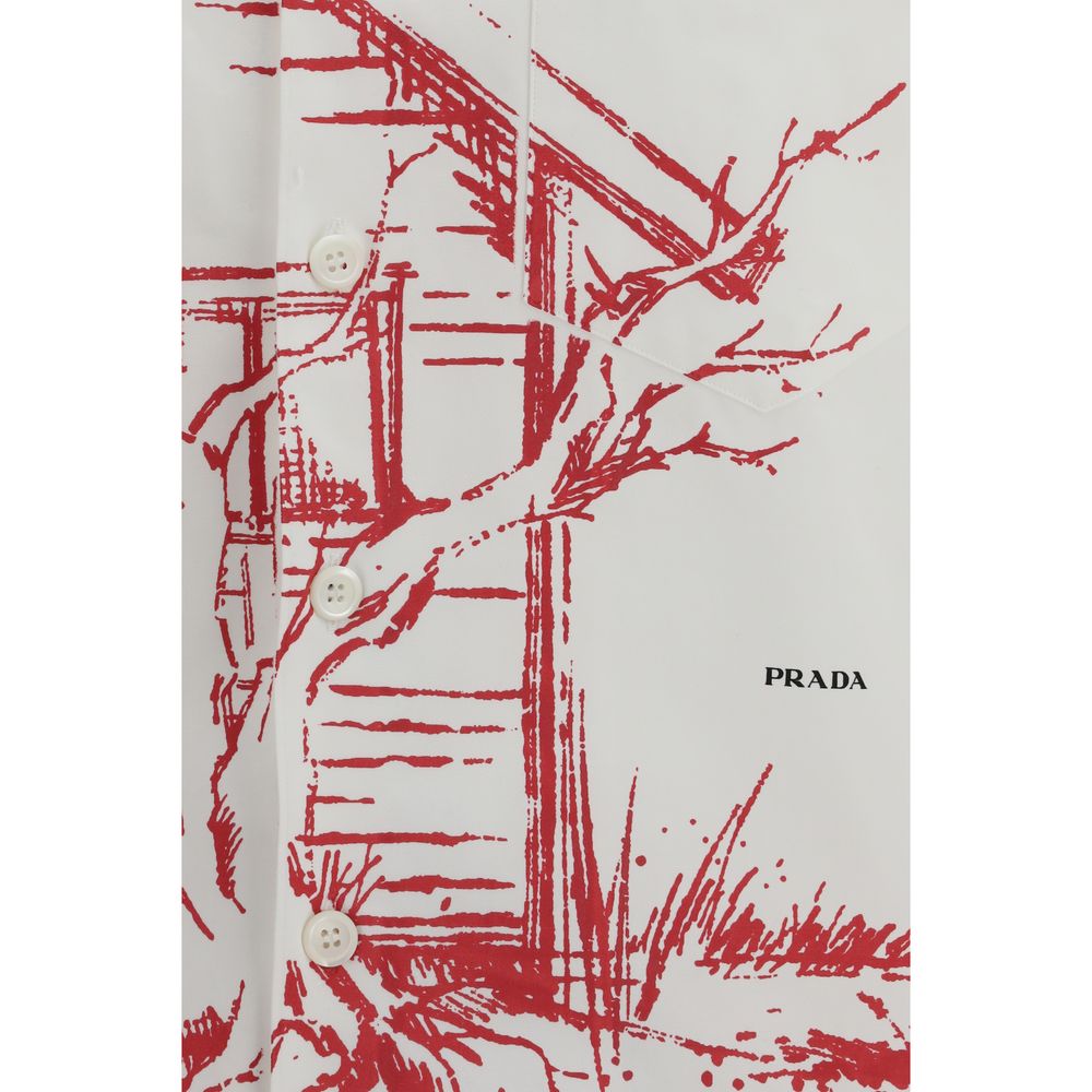 Prada White Cotton Men's Shirt