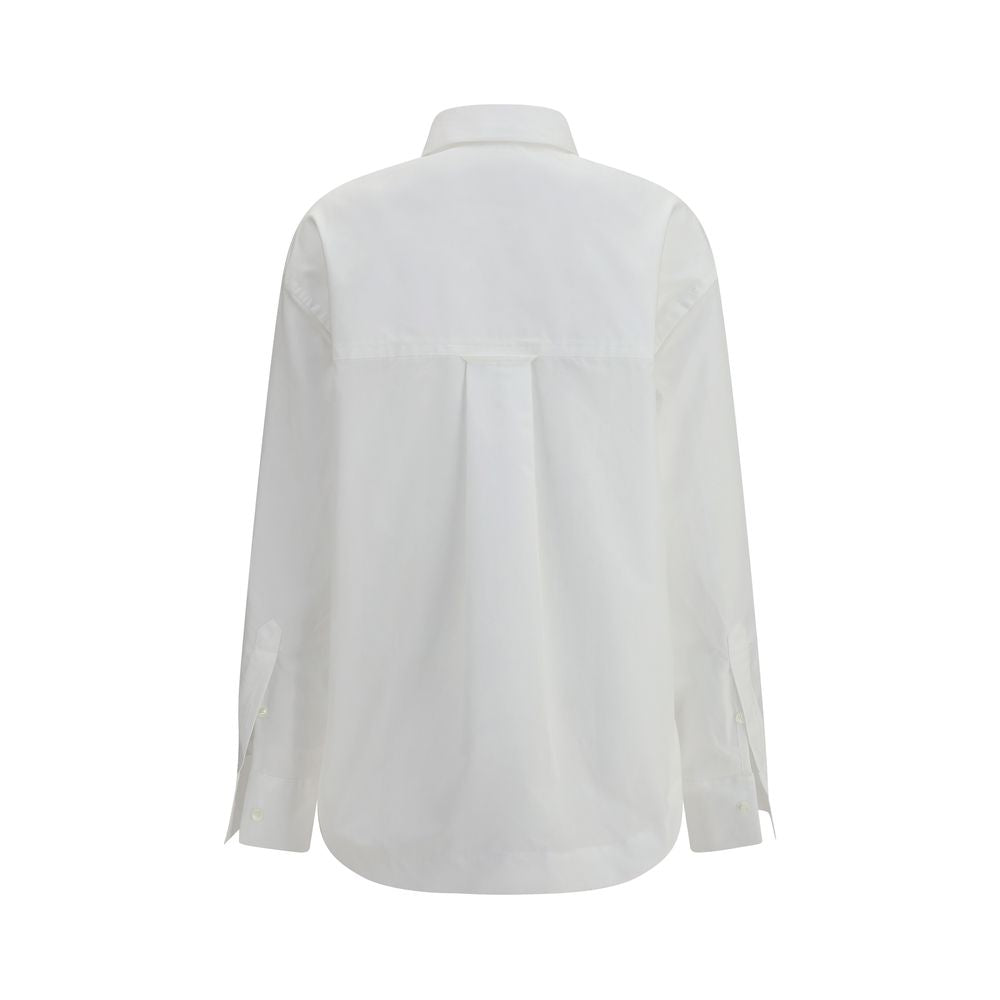 Ami Paris White Cotton Dress Women's Shirt