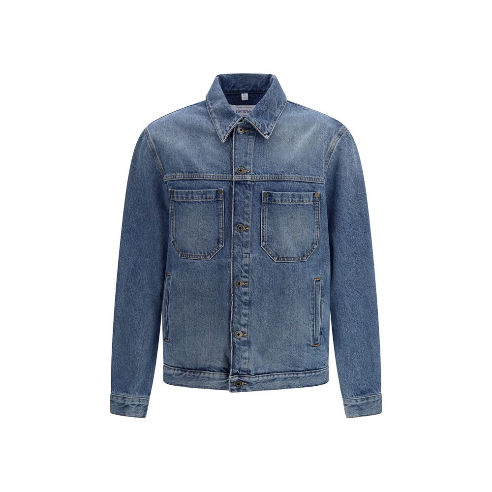 Off-White Blue Cotton Denim Men's Jacket