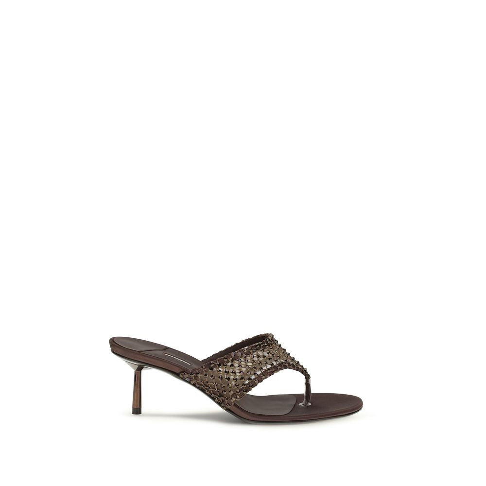 LE SILLA Brown Goatskin Stiletto Heel Women's Sandals
