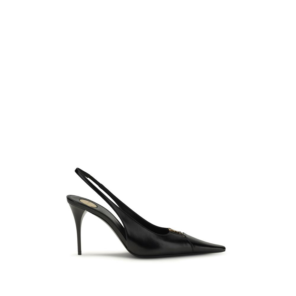 Saint Laurent Black Calf Leather Bos Taurus High Heel Women's Pumps