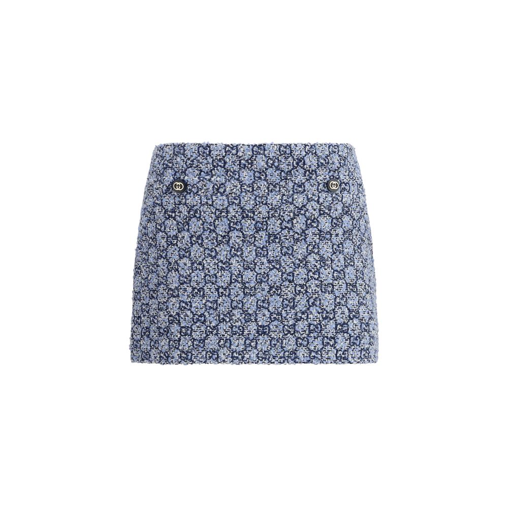 Gucci Blue Cotton Mini Women's Skirt