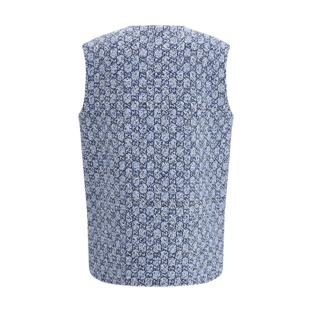 Gucci Blue Cotton Sleeveless Women's Jacket