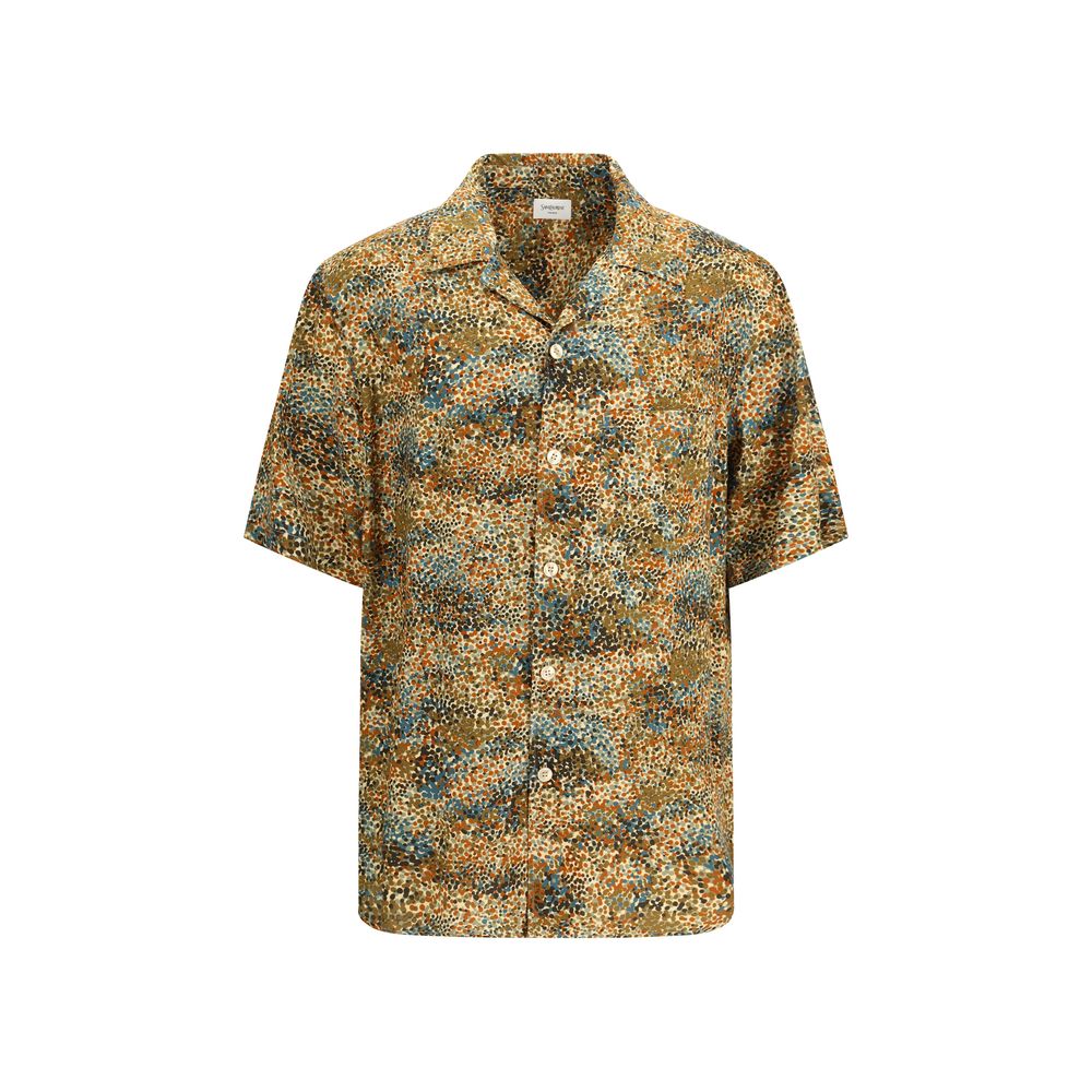 Saint Laurent Multicolor Viscose Pattern Men's Shirt