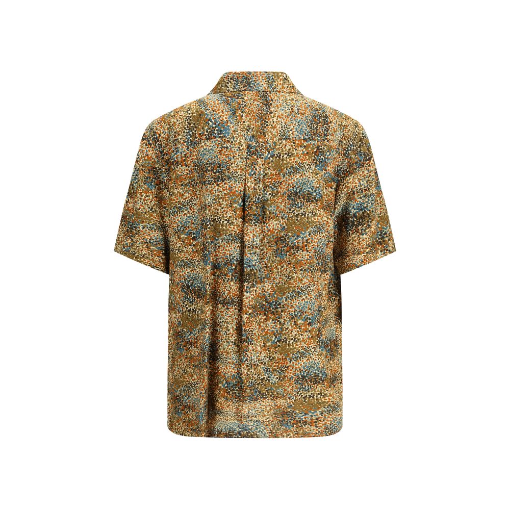 Saint Laurent Multicolor Viscose Pattern Men's Shirt