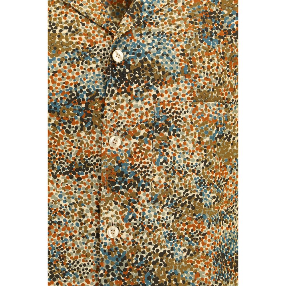 Saint Laurent Multicolor Viscose Pattern Men's Shirt