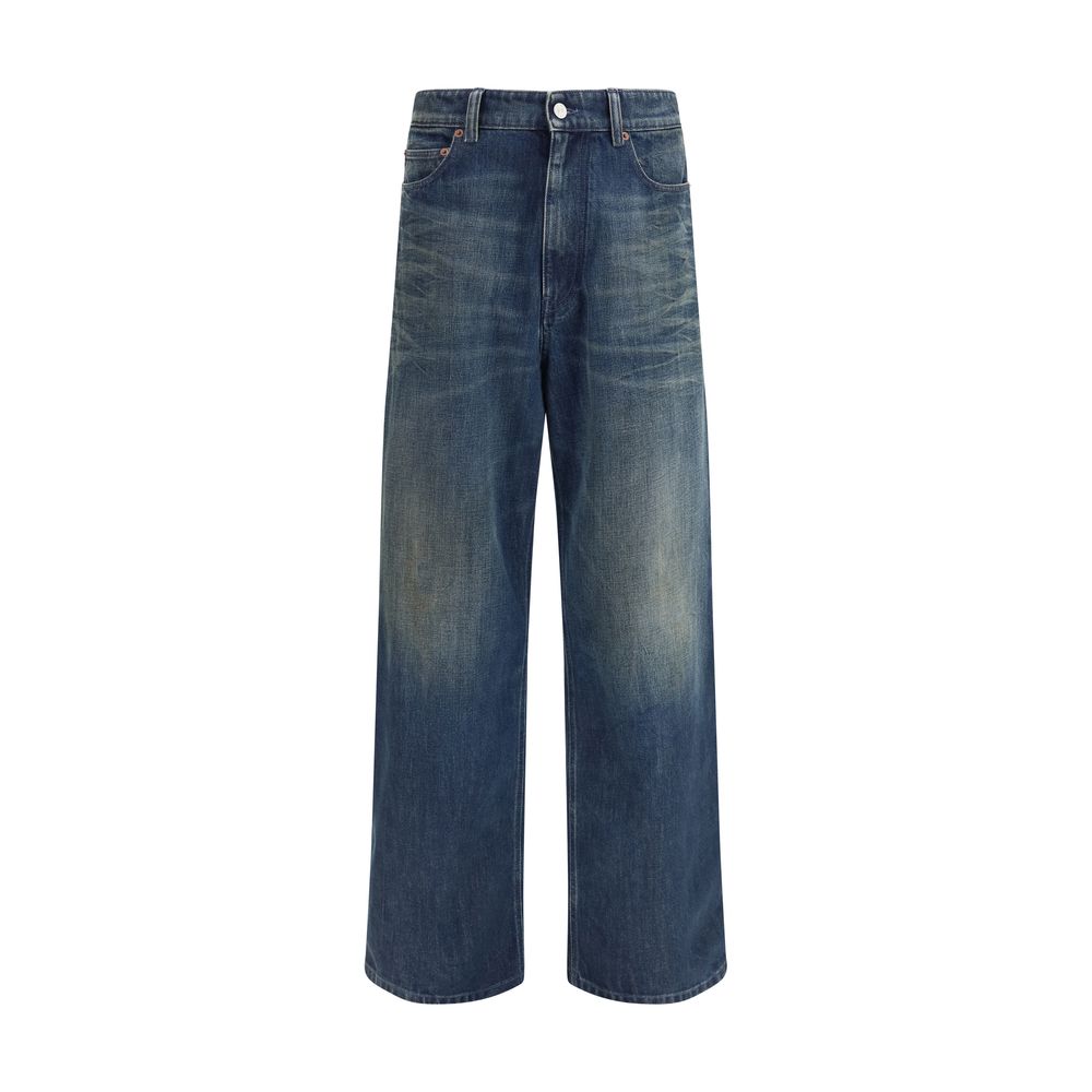 MM6 Blue Cotton Straight-Leg Men's Jeans