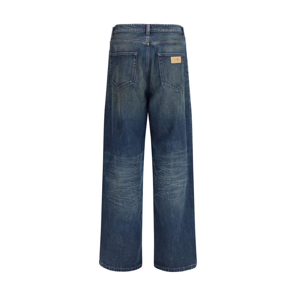 MM6 Blue Cotton Straight-Leg Men's Jeans