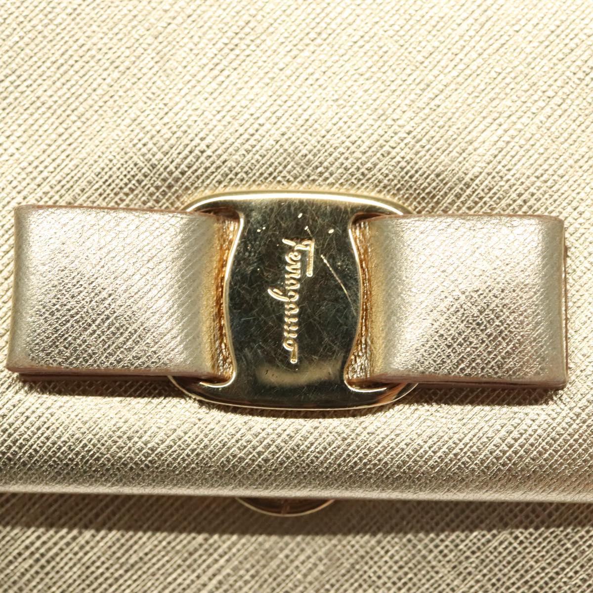 Salvatore Ferragamo Vara Gold Leather Shoulder Bag (Pre-Owned)