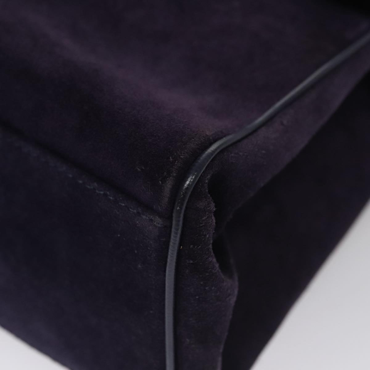 Céline Logo Du Cercle Purple Suede Handbag (Pre-Owned)