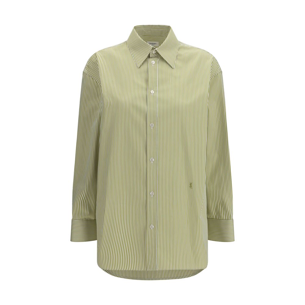 Saint Laurent Bicolor Cotton Pattern Women's Shirt