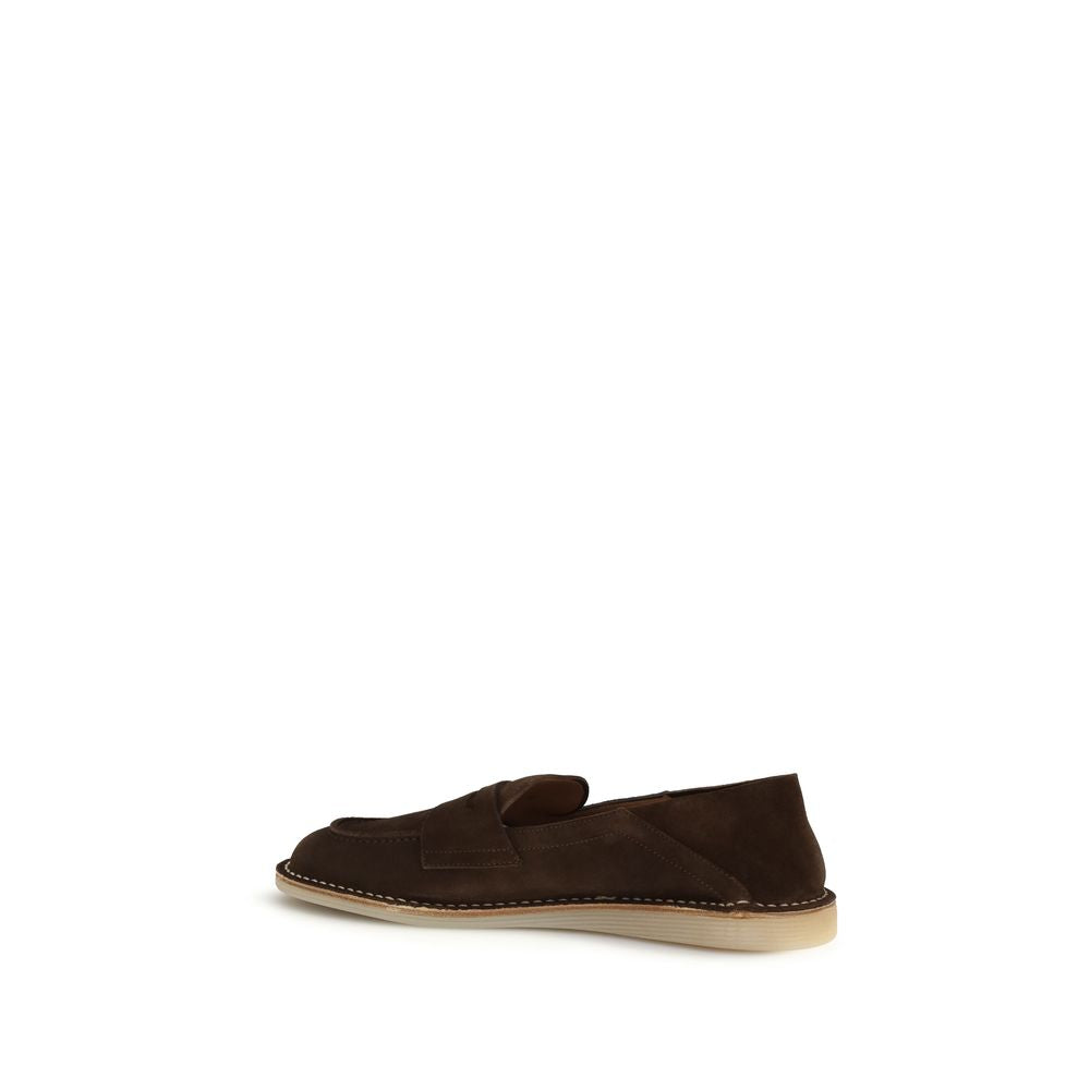Dolce & Gabbana Brown Calf Leather Bos Taurus Slip-On Men's Loafers