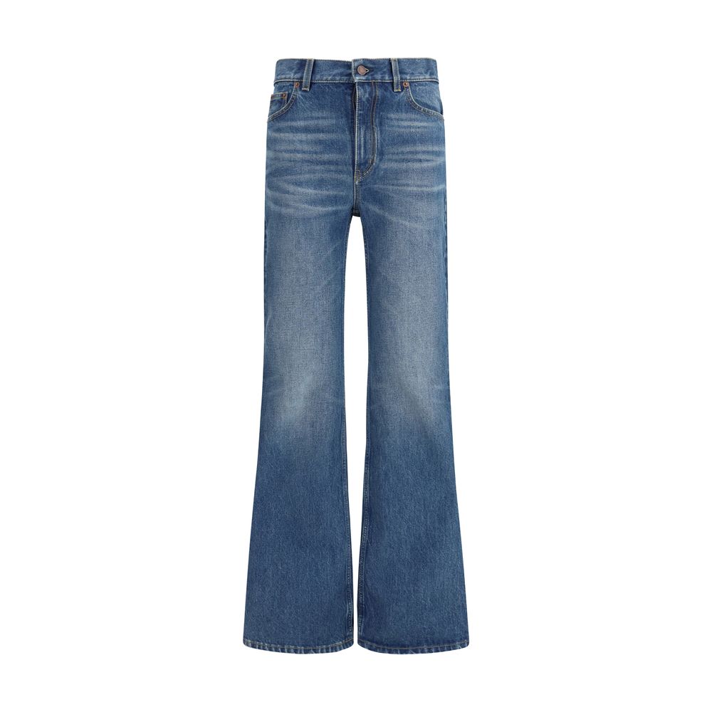 Chloé Blue Cotton Flared Women's Jeans