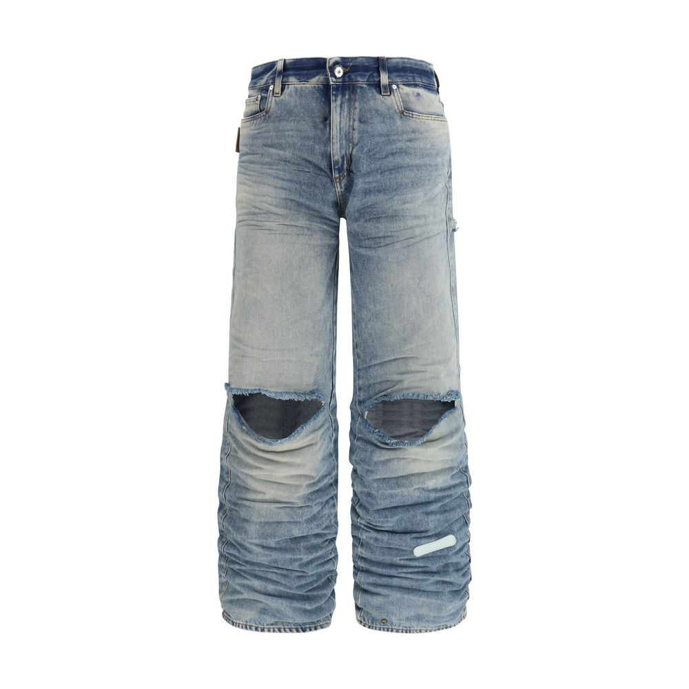 PDF Channel Blue Viscose Relaxed Fit Men's Jeans