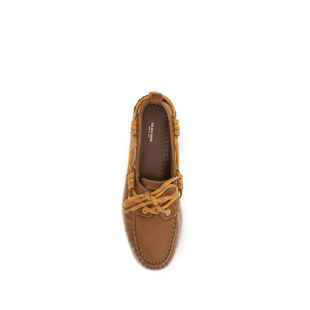 Golden Goose Brown Calf Leather Bos Taurus Slip-On Women's Loafers
