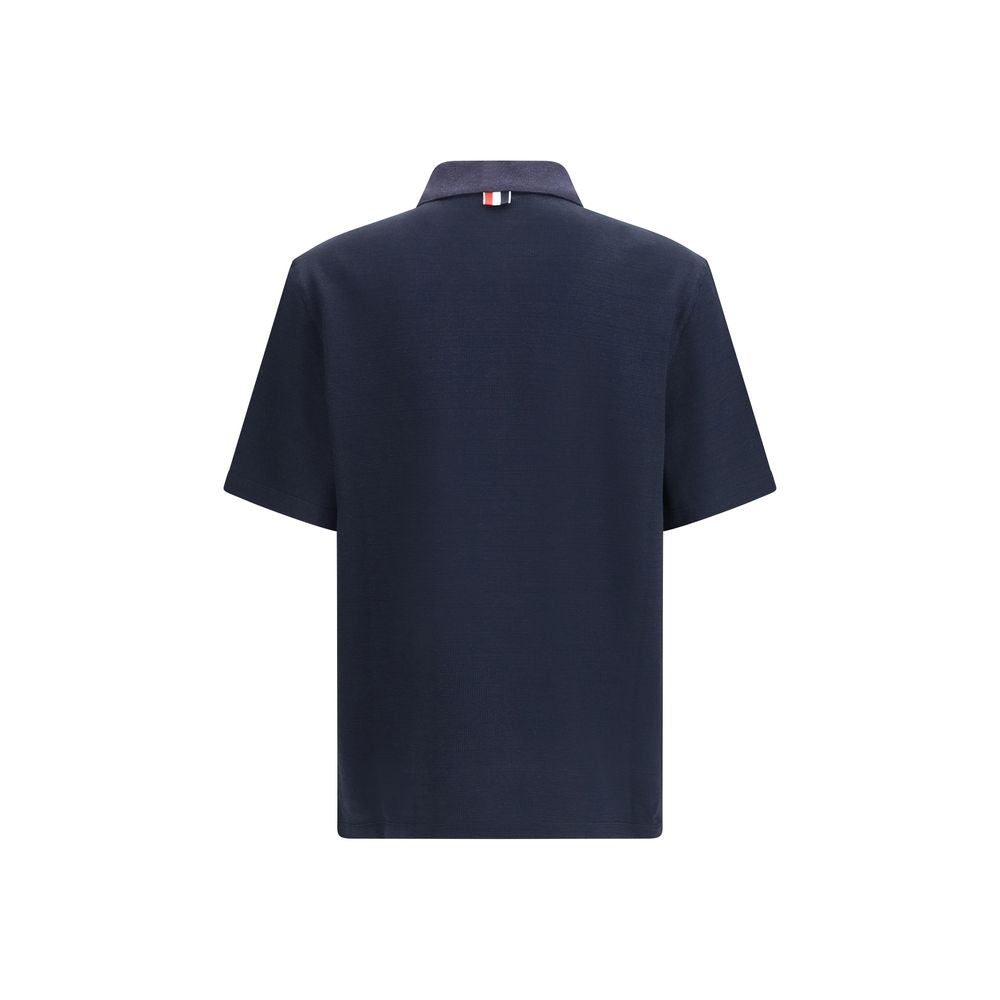 Thom Browne Blue Cotton Polo Men's Shirt