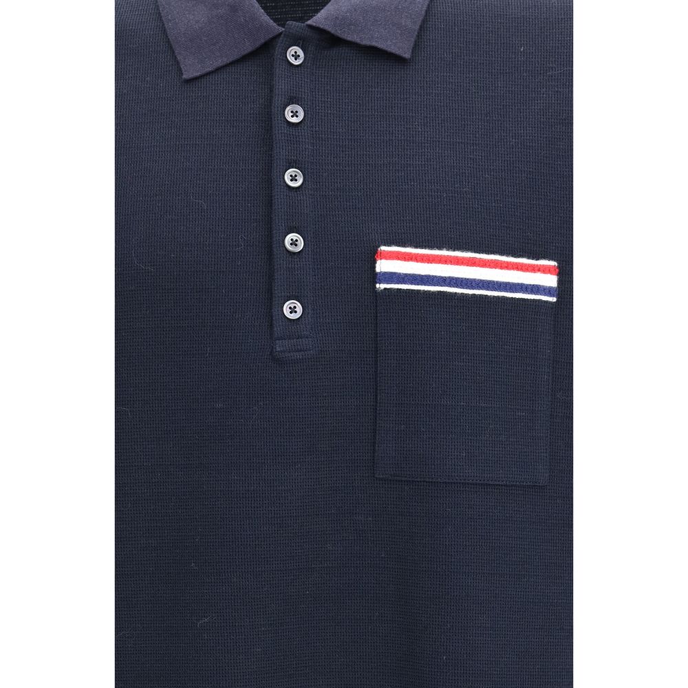 Thom Browne Blue Cotton Polo Men's Shirt