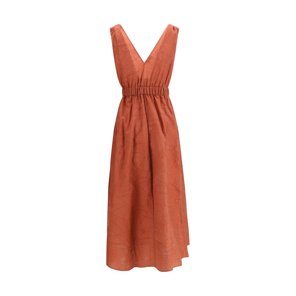 Brunello Cucinelli Red Cotton Casual Women's Dress