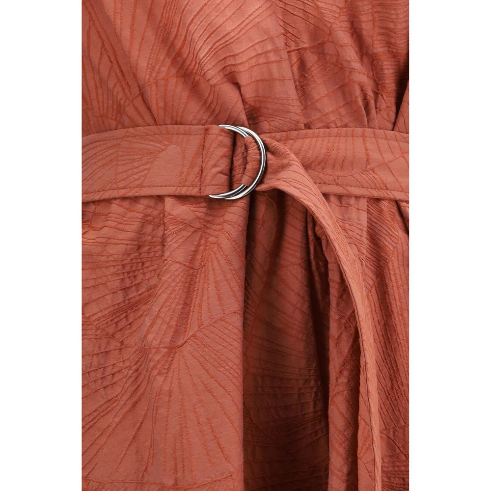 Brunello Cucinelli Red Cotton Casual Women's Dress