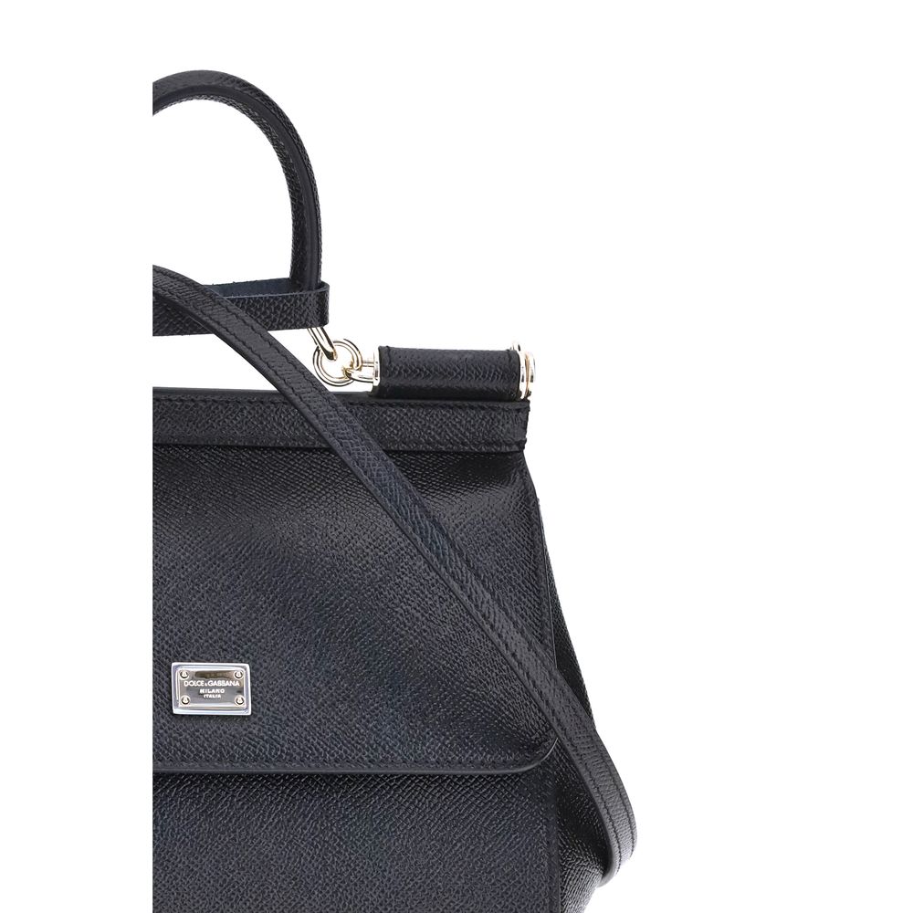 Dolce & Gabbana Black Calf Leather Bos Taurus Shoulder Women's Bag