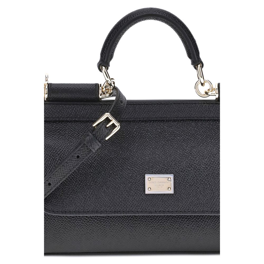 Dolce & Gabbana Black Calf Leather Bos Taurus Women's Handbag