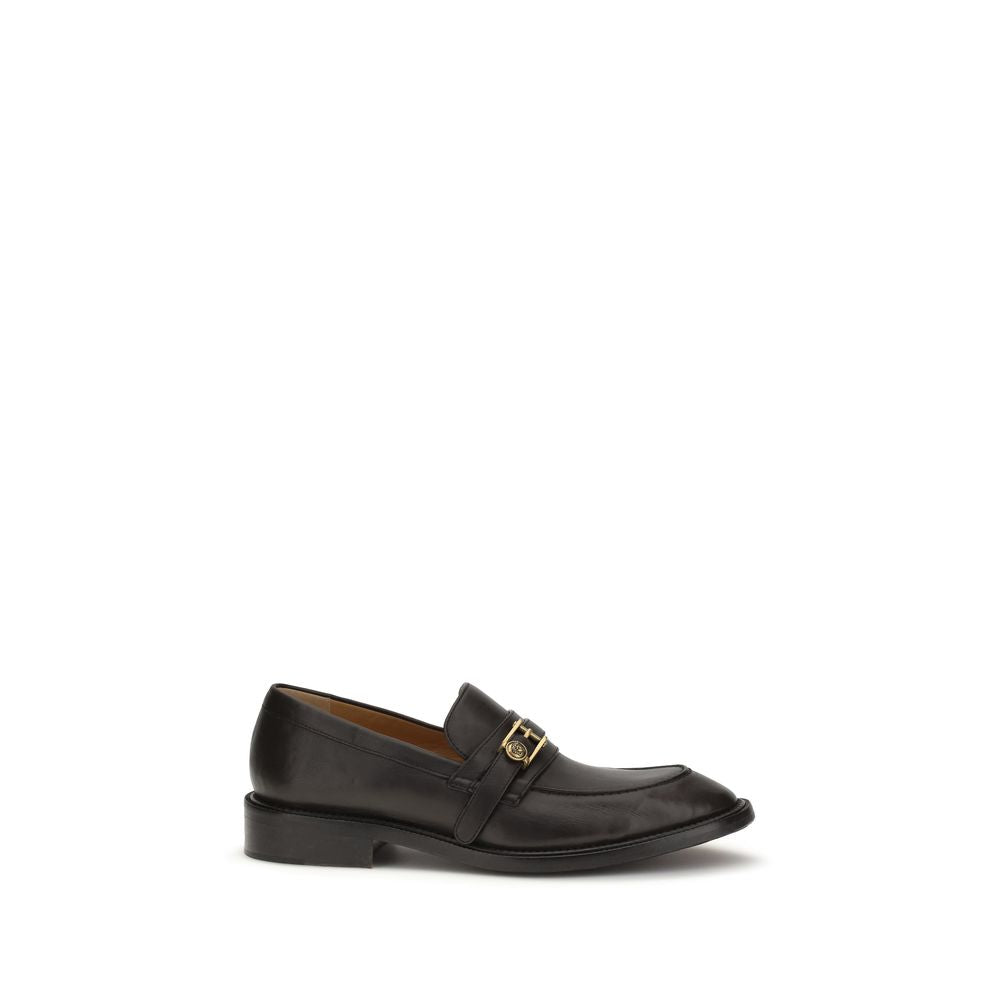 Versace Black Calf Leather Bos Taurus Slip-On Men's Loafers