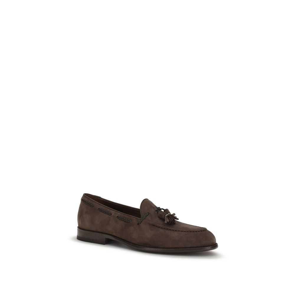 Fratelli Rossetti Brown Calf Leather Bos Taurus Slip-On Men's Loafers