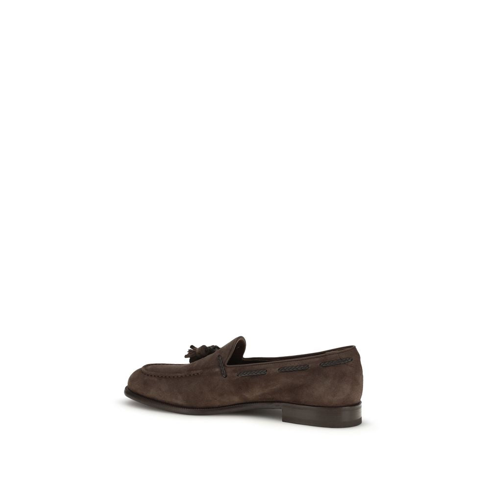 Fratelli Rossetti Brown Calf Leather Bos Taurus Slip-On Men's Loafers