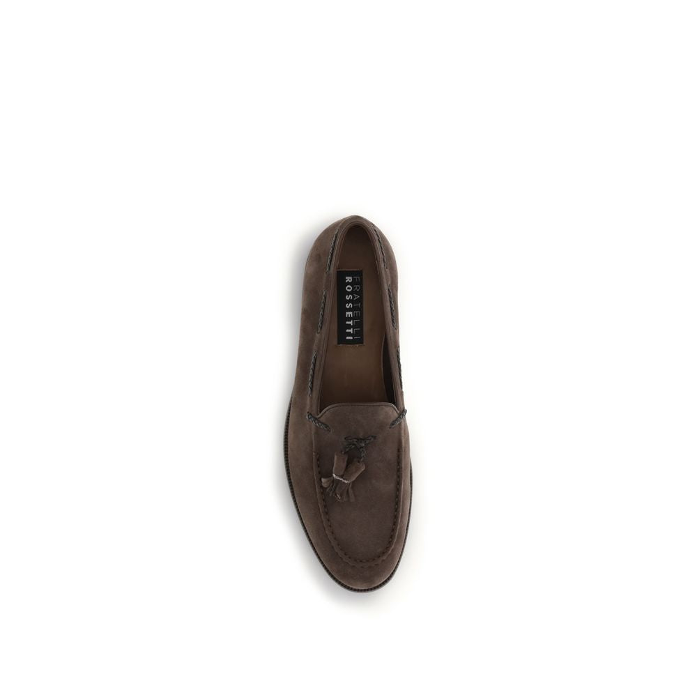 Fratelli Rossetti Brown Calf Leather Bos Taurus Slip-On Men's Loafers