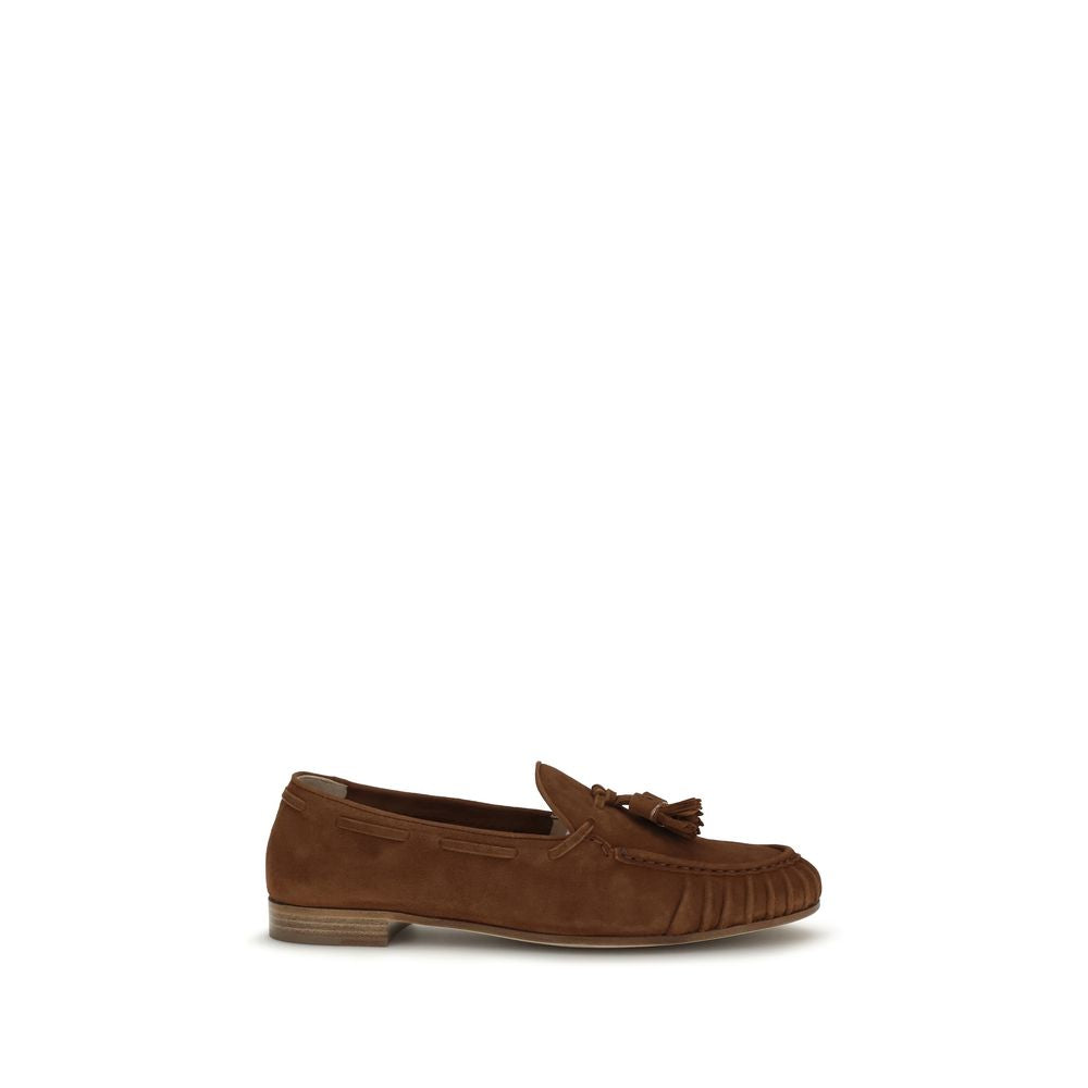 Fratelli Rossetti Brown Calf Leather Bos Taurus Slip-On Women's Loafers