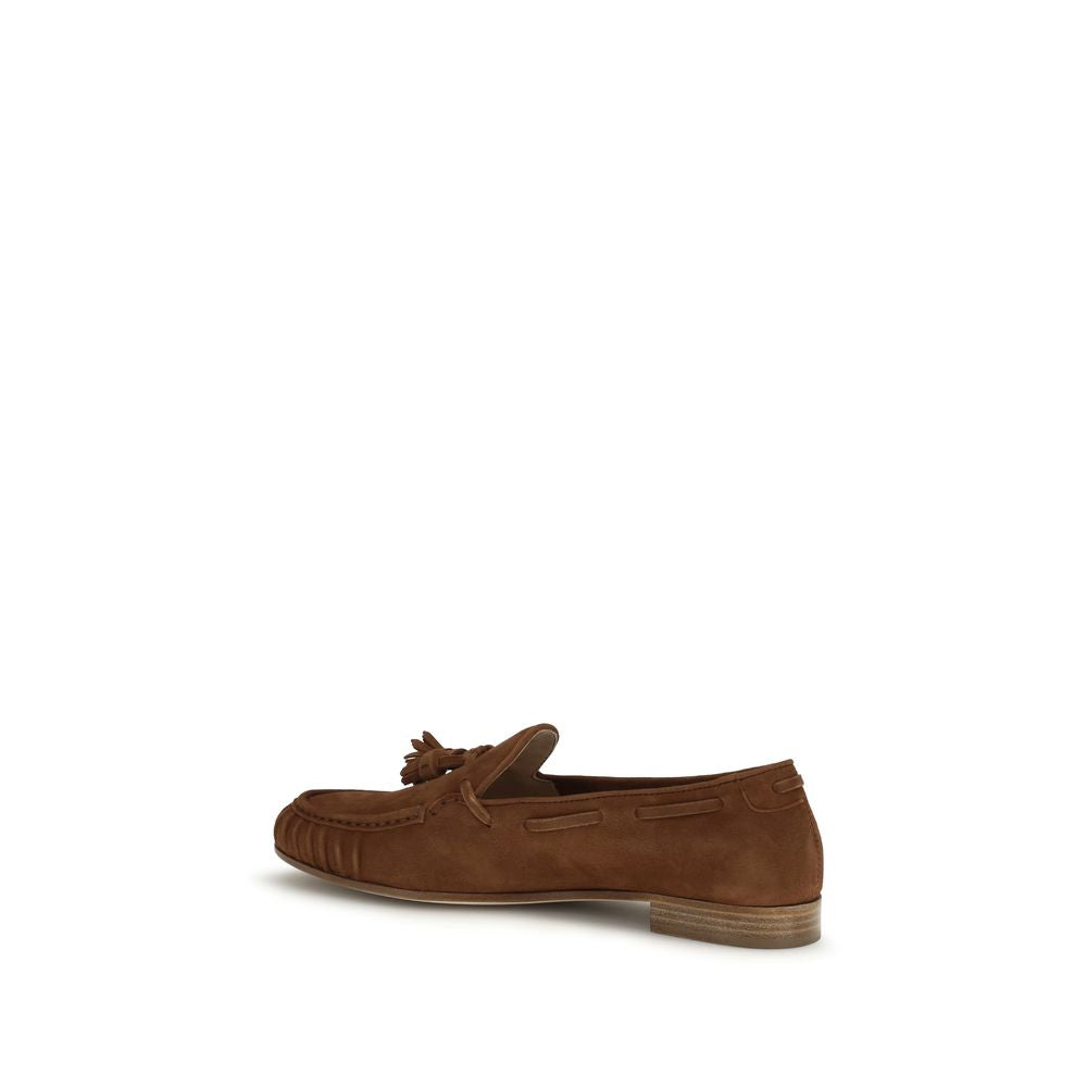 Fratelli Rossetti Brown Calf Leather Bos Taurus Slip-On Women's Loafers