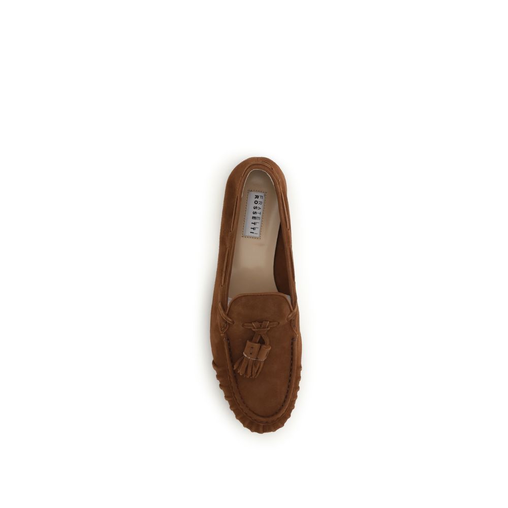Fratelli Rossetti Brown Calf Leather Bos Taurus Slip-On Women's Loafers