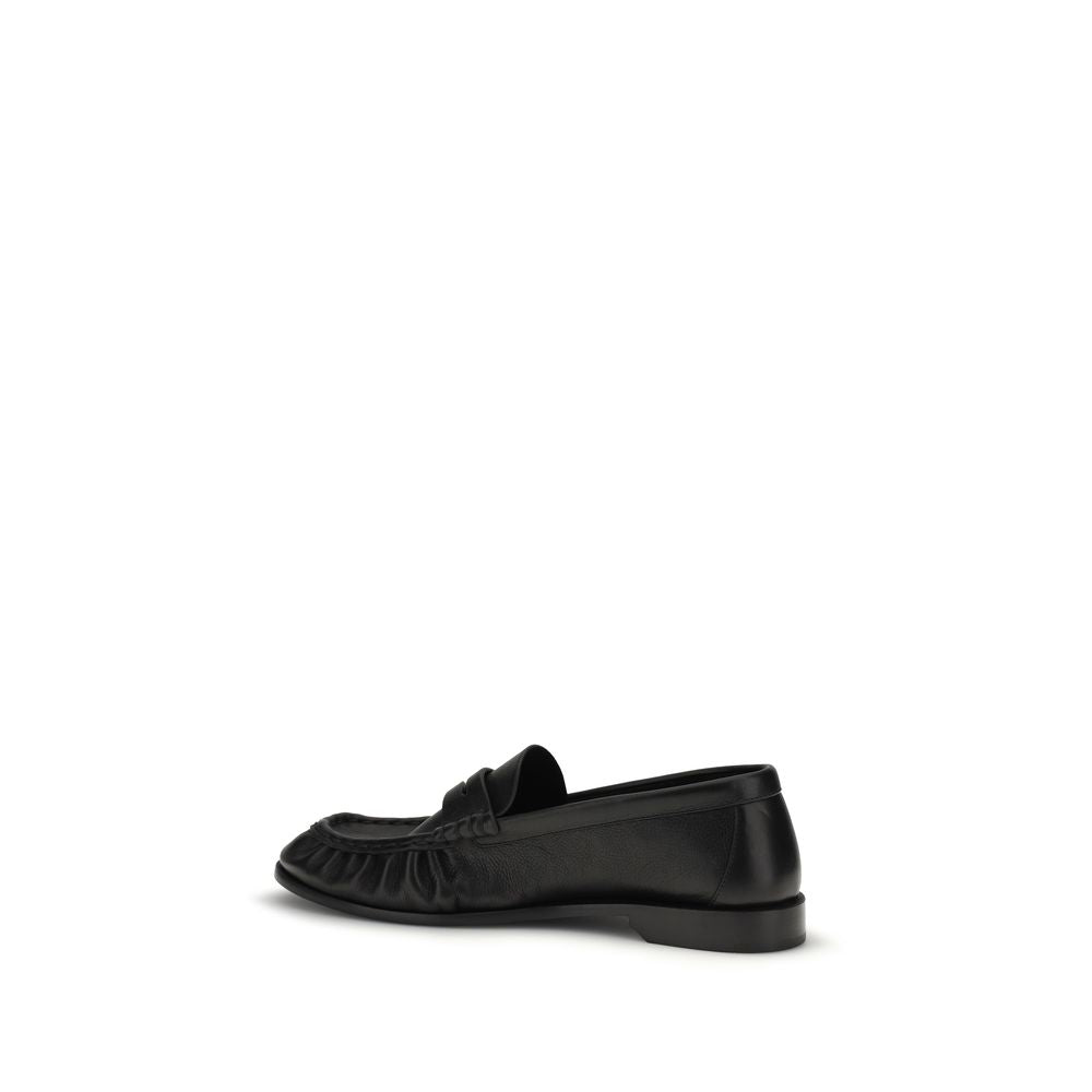 Saint Laurent Black Calf Leather Bos Taurus Slip-On Men's Loafers