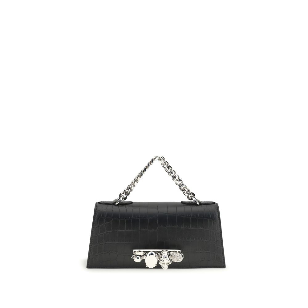 Alexander McQueen Black Calf Leather Bos Taurus Shoulder Women's Bag
