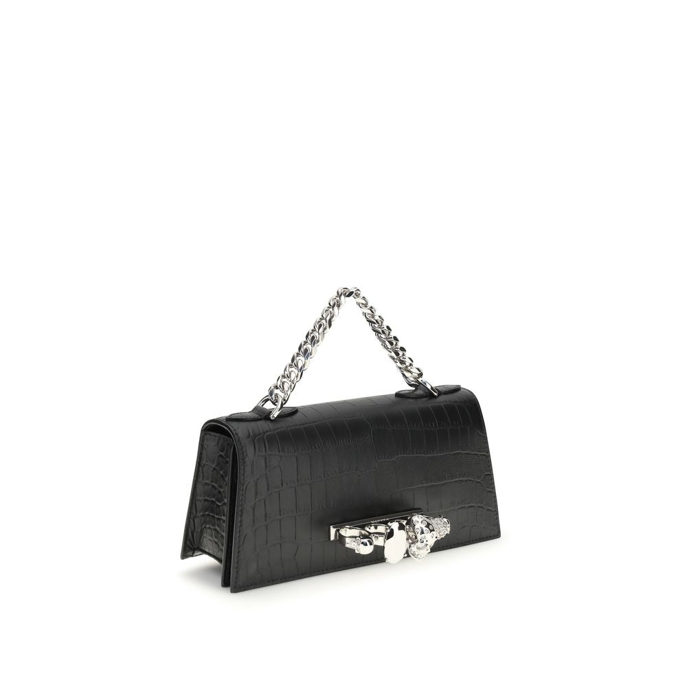 Alexander McQueen Black Calf Leather Bos Taurus Shoulder Women's Bag