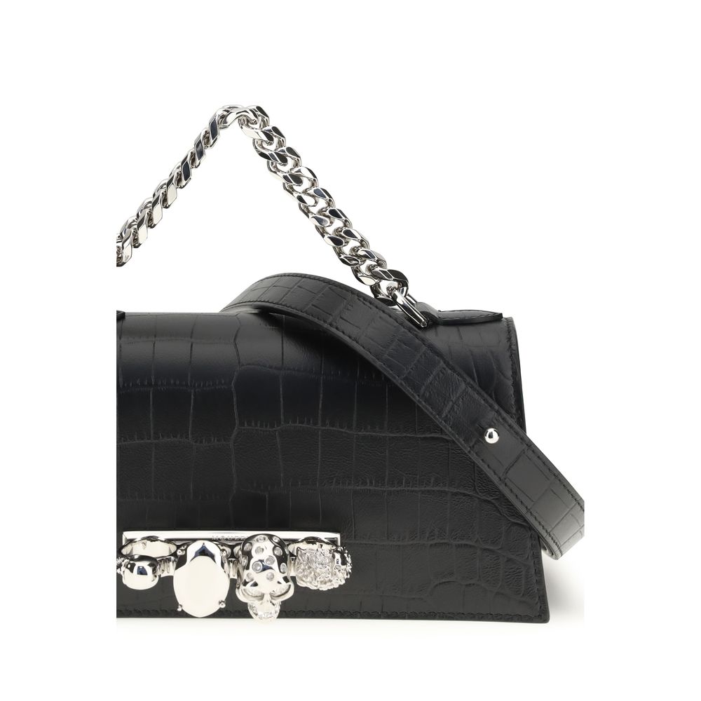 Alexander McQueen Black Calf Leather Bos Taurus Shoulder Women's Bag