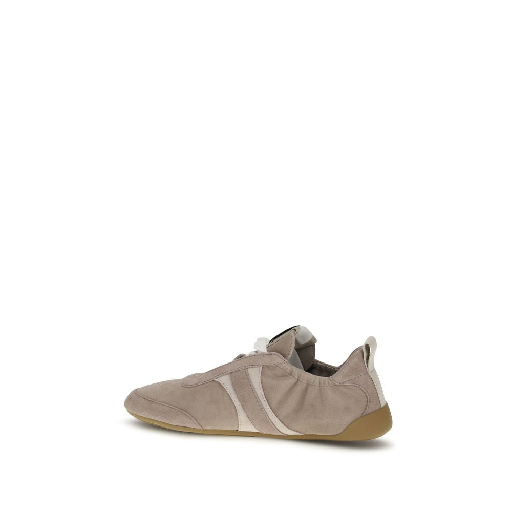 Chloé Beige Calf Leather Bos Taurus Athletic Women's Sneakers