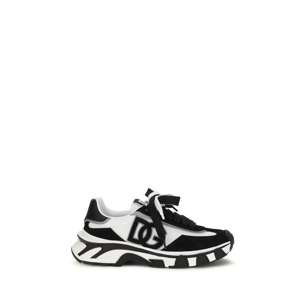 Dolce & Gabbana Black Calf Leather Bos Taurus Athletic Men's Sneakers