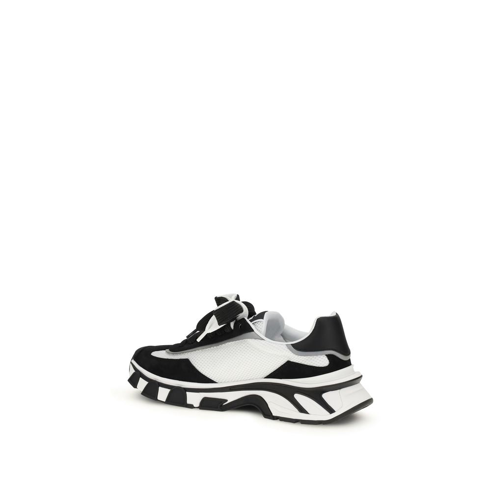 Dolce & Gabbana Black Calf Leather Bos Taurus Athletic Men's Sneakers