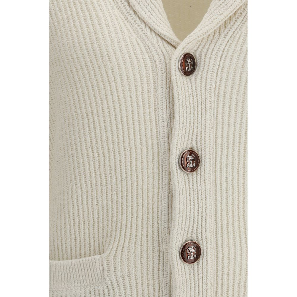 Brunello Cucinelli Beige Cotton Men's Cardigan